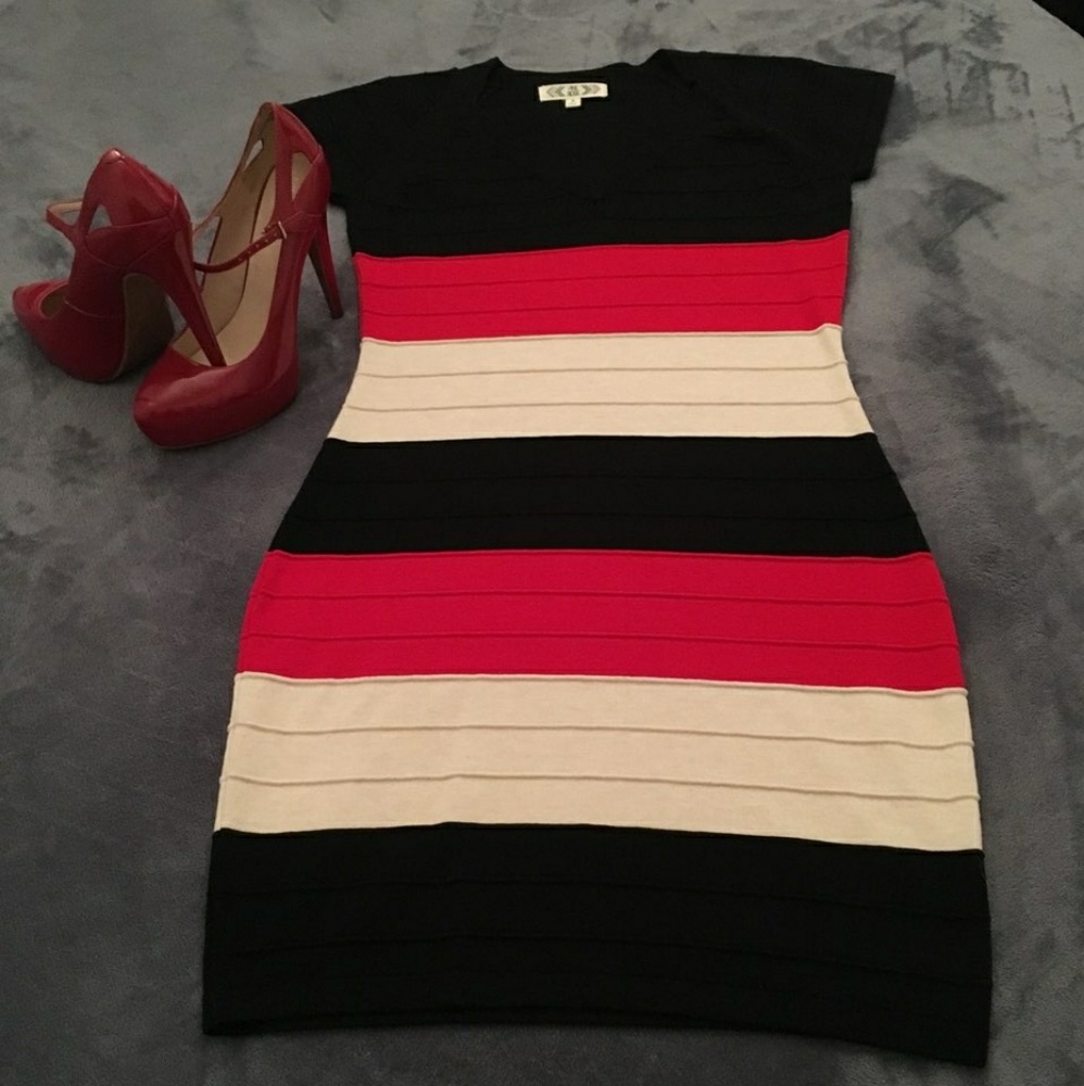 Pink and Rose brand Black and Beige dress